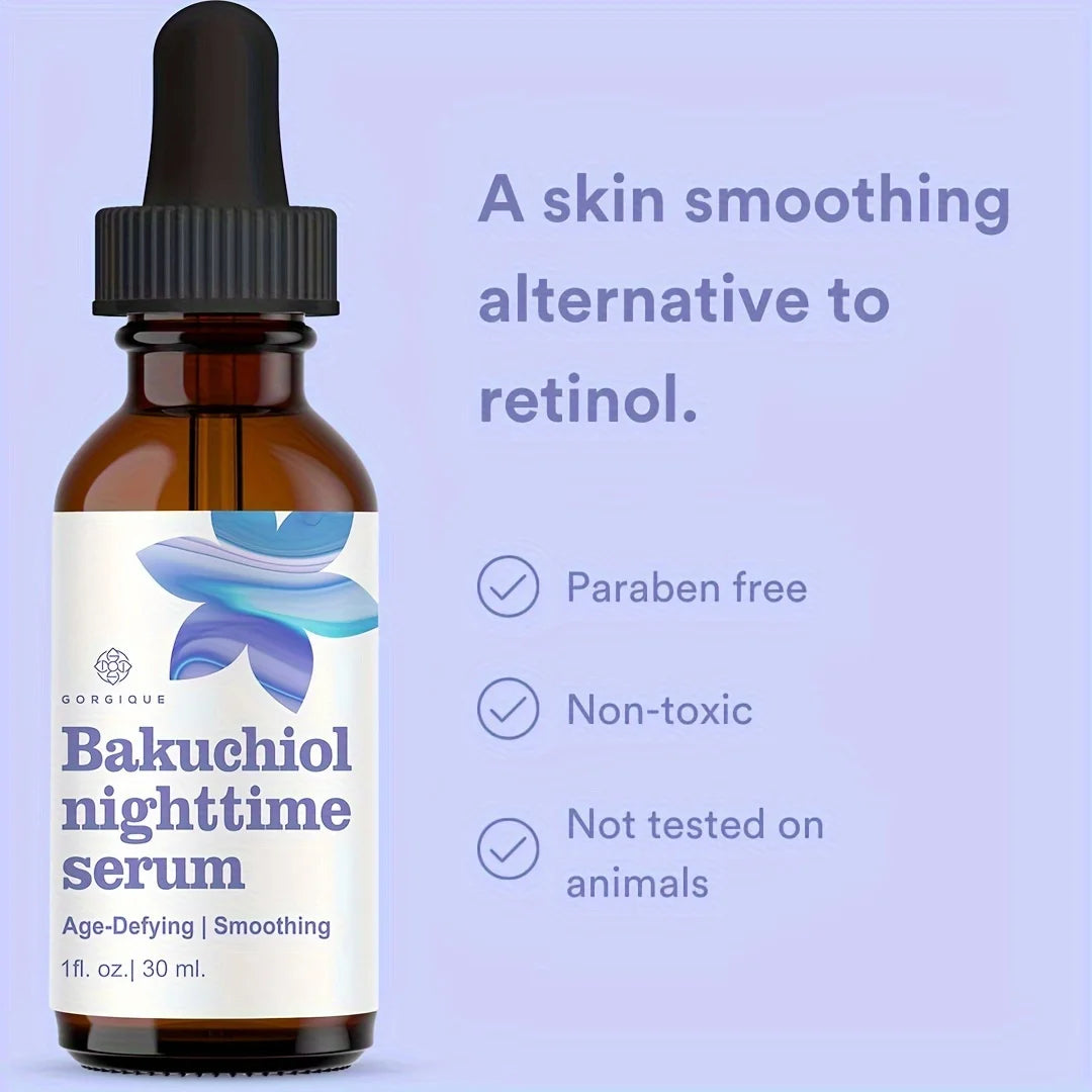 Bakuchiol Serum for All Skin Types Hydrates Smoothes Reduces Fine Lines Wrinkles